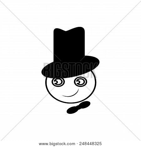 Emoji In Hat Black Icon On The White Background