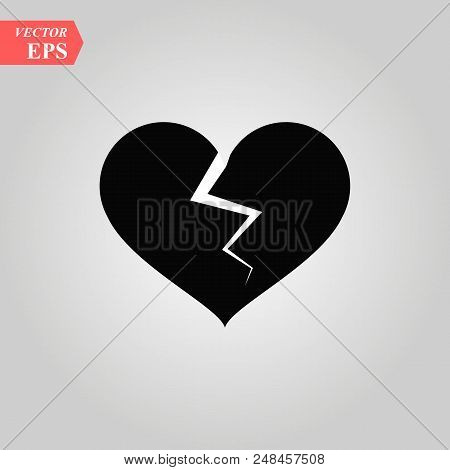 Broken Heart Icon Vector, Love Symbol. Modern Flat Vector Illustration For Web And Mobile App Eps 10