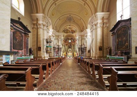 RADNA, 07 JULY 2018 - Interior view of Maria Radna Franciscan Monastery in Arad, Romania , Europe