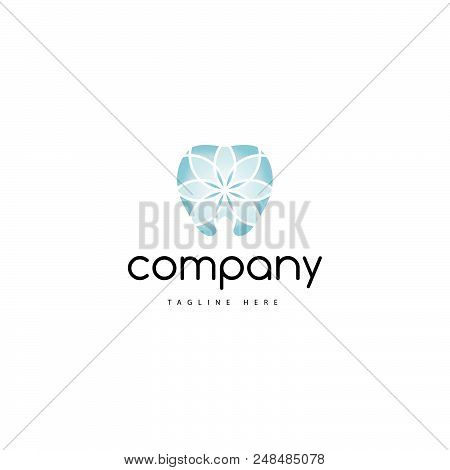 On The Logo Is An Abstract Image Of A Tooth With A Flower Image.
