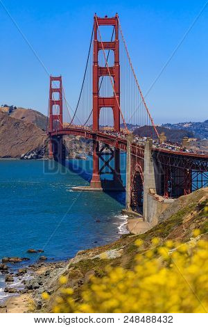 Golden Gate Bridge In San Francisco On A Clear Day