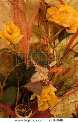 Papillon et fleurs instantanée décoration