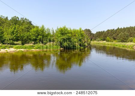 Lowland Nida River, Landscape Of The Nida Valley, Poland