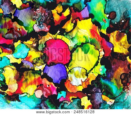 Alcohol Ink Texture. Fluid Ink Abstract Background. Art For Design.