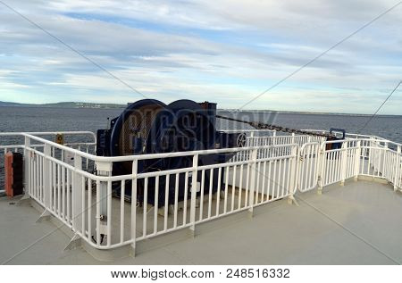The Ferry from Horten to Moss connects Ostfold and Vestfold in Norway.June 22,2018. Moss,Norway
