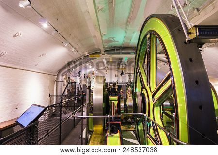 London - 09 June 2013: Victorian Engine Rooms, Which House The Coal-driven Engines Once Used To Powe