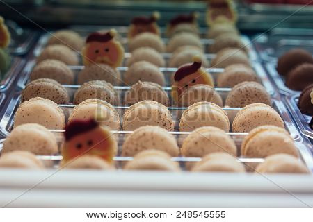 A Close-up Of A Sweet Biscuit Round Shape, Close View