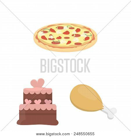 Fast Food Cartoon Icons In Set Collection For Design.food From Semi-finished Products Vector Symbol 