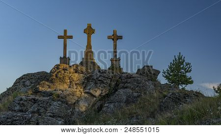 Slavkovsky Les Mountains In Summer Sunny Nice Morning Near Krizky Area