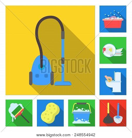 Cleaning And Maid Flat Icons In Set Collection For Design. Equipment For Cleaning Vector Symbol Stoc