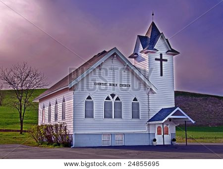Classic White Country Church
