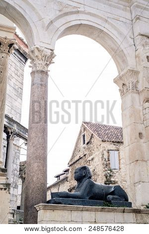 Palace Diocletian View Of Antient Building, Split, Croatia, Touristic Concept