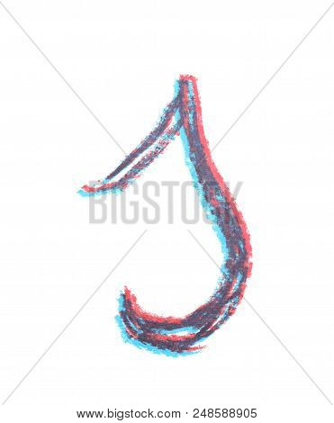Single Hand Drawn With The Chalk S Letter Isolated Over The White Background