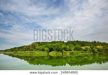 River Dniepr in summer season, Ukraine