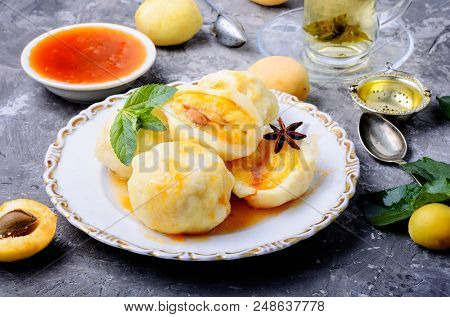 Dumplings With Apricot And Spicy Syrup