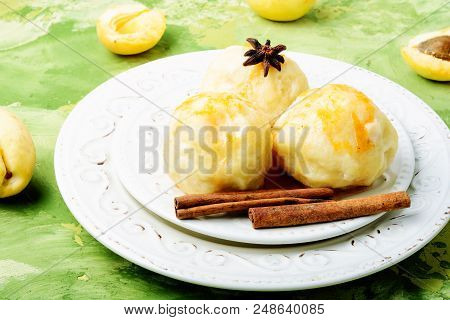 Dumplings With Apricot And Spicy Syrup