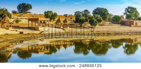 Gadi Sagar (gadisar) Lake Is One Of The Most Important Tourist Attractions In Jaisalmer, Rajasthan, 