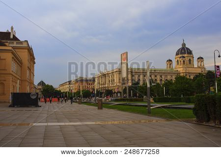 Vienna, Austria - May, 22: View Of The Museumsplatz On May 22, 2018