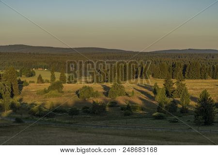 Slavkovsky Les Mountains In Summer Sunny Nice Morning Near Krizky Area