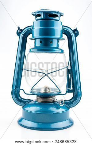 Blue Kerosene Lamp.