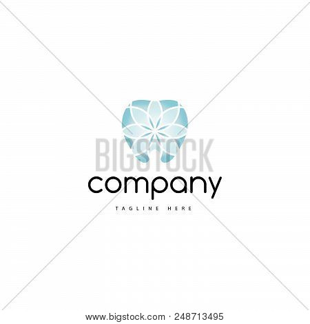 On The Logo Is An Abstract Image Of A Tooth With A Flower Image.