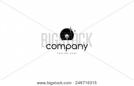 On The Logo Is An Abstract Image Of An Angel On The Background Of The Planet.