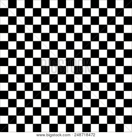 Checkered Geometric Seamless Pattern With Small Jagged Square Shapes. Abstract Monochrome Black And 