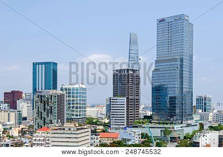 Ho Chi Minh City, Vietnam - 4 April, 2018: Ho Chi Minh City Metropolis With Its Few Remaining Old Bu
