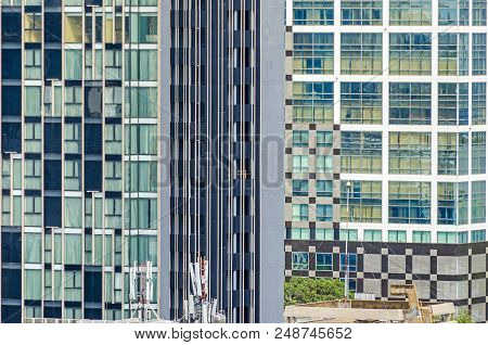 Ho Chi Minh City, Vietnam - 4 April, 2018: View Of The Fast Growing And Built Up Center Of Saigon. T