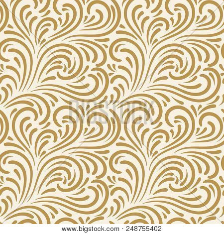 Abstract Curly Seamless Pattern. Swirl Background. Vector Illustration.