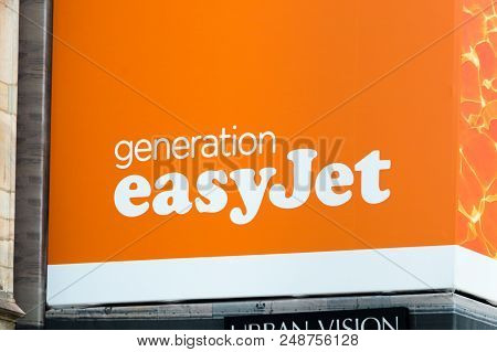 Milan, Italy - May 29, 2018: Easyjet Company Logo. Easyjet Is British Low-cost Carrier Airline.