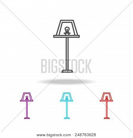 Floor Lamp Icon. Elements Of Furniture In Multi Colored Icons. Premium Quality Graphic Design Icon. 