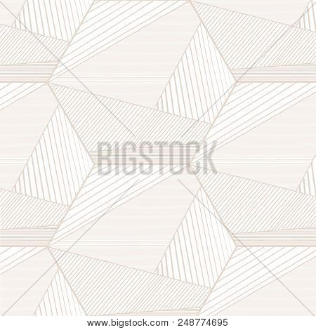 Abstract Beige Lines Background Hexagon. Hexagon Background. Vector Illustration. Geometric Wallpape