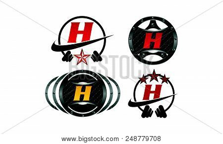 Fitness Initial H Set Logo Design Template Vector