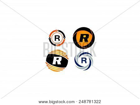 Dynamic Rotation Marketing R Set Logotemplate Vector