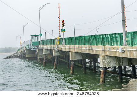 Foggy Morning Padnaram Bridge Village Harbor  Buzzards Bay Dartmouth Masschusetts