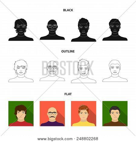 The Appearance Of The Young Guy, The Face Of A Bald Man With A Mustache In His Glasses. Face And App