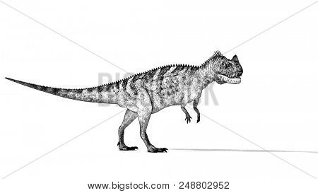sketch of ceratosaurus isolated on white