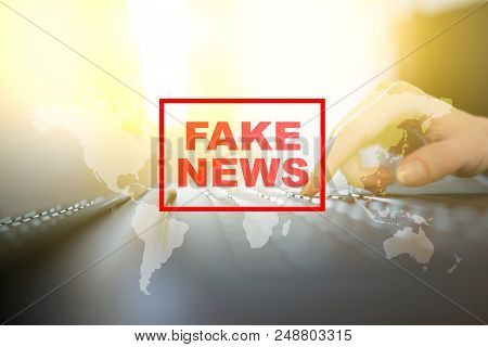 Fake News Warning On The Virtual Screen