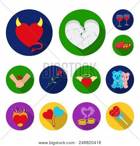 Romantic Relationship Flat Icons In Set Collection For Design. Love And Friendship Vector Symbol Sto