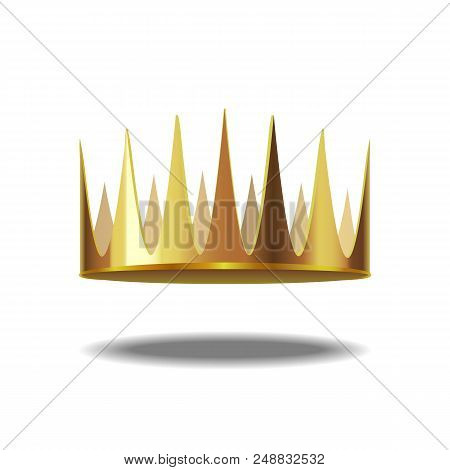 Realistic Detailed 3d Golden Crown Symbol Of Royal Or Aristocracy Jewelry, Element Success And Award