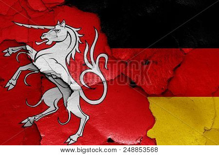 Flags Of Schwabisch Gmund And Germany On A Wall