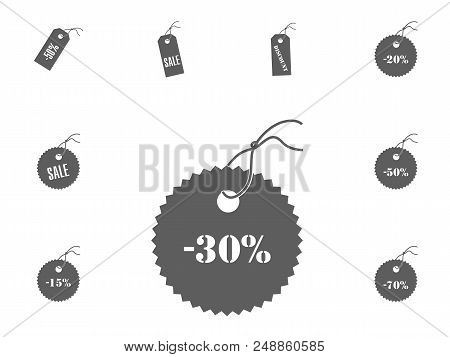 30 Sale Icon. Sale And Discount Vector Illustration Icons Set