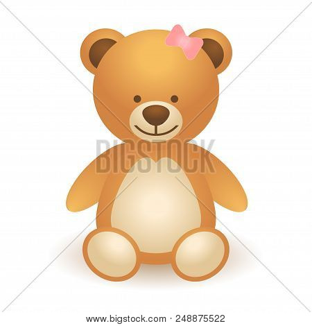 Teddy Bear.isolated On A White Background. Vector Illustration.