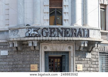 Bergamo, Italy - May 30, 2018: Logo Of Generali Insurance Company In Bergamo.