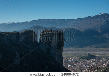 Holy Trinity Monastery (agia Trias) At The Complex Of Meteora Monasteries In Greece