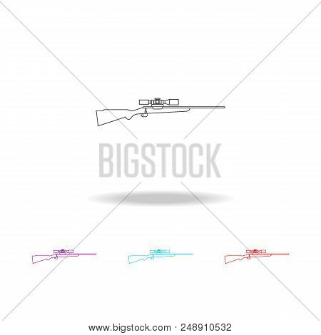 Sniper Rifle Line Icon. Elements Of Military In Multi Colored Icons. Premium Quality Graphic Design 