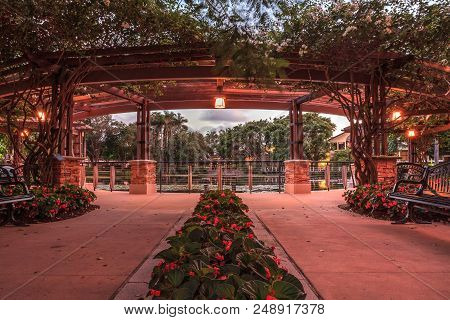 Nighttime Entryway Of The Garden Of Hope And Courage