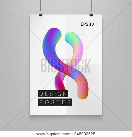 Stock Vector Illustration Liquid Color Shapes For Composition Backgrounds. Trendy Abstract Covers. F