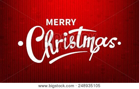 Stock Vector Illustration Calligraphic Text Merry Christmas Lettering Design Card Template Sweater B